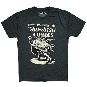 Round Five Jiu Jitsu Comics T Shirt Guillotine Choke Vintage Style Gray Tee Sz L